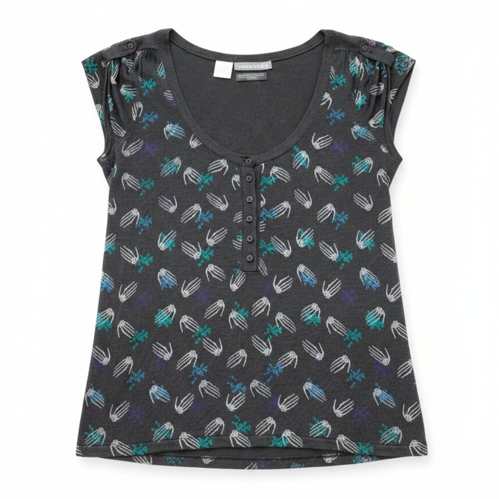 Box Fresh LTD-  Vintage Limited Edition - Gray Skeleton Hands Top Shirt – Small